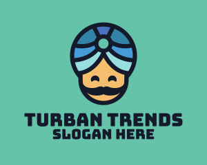 Turban - Magic Turban Mustach Man logo design