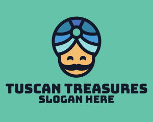 Magic Turban Mustach Man logo design