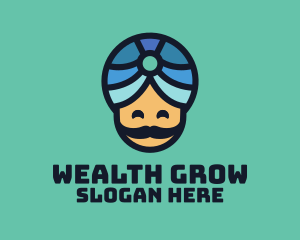 Magic Turban Mustach Man logo design