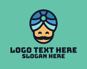 Carnival - Magic Turban Mustach Man logo design