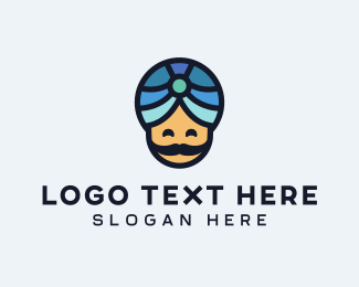 Magic Turban Mustach Man Logo