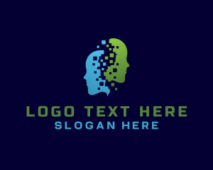 Program - People Mind Technology Pixel logo design