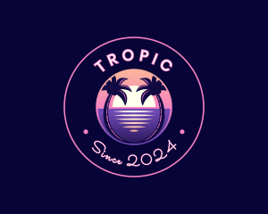 Tropical Beach Travel logo design