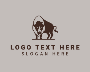 Abattoir - Native Bison Wildlife logo design