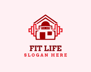 Home Fitness Dumbbell logo design