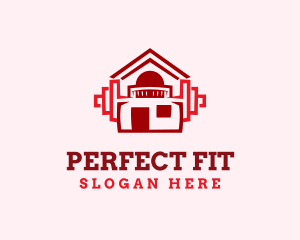 Home Fitness Dumbbell logo design