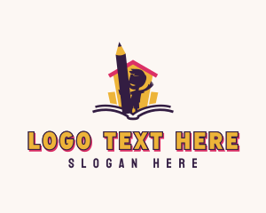 Toddler - Child Pencil Bookstore logo design