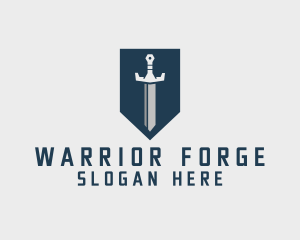 Warrior Sword Crest logo design