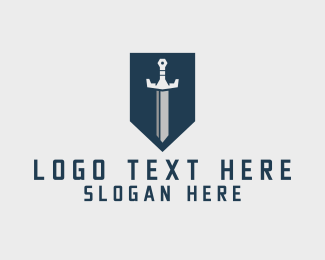 Warrior Sword Crest logo design