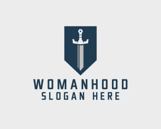 Warrior Sword Crest Logo