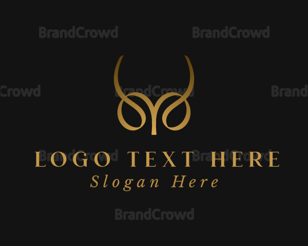 Abstract Golden Horns Logo