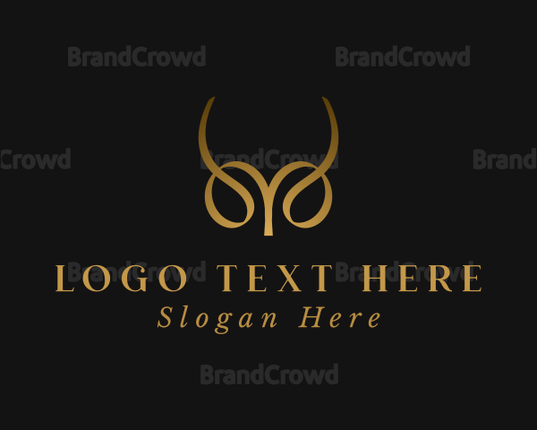 Abstract Golden Horns Logo