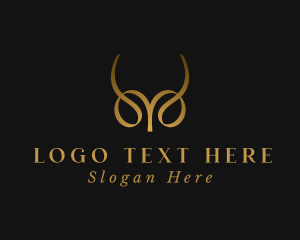 Deluxe - Abstract Golden Horns logo design