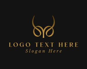 Abstract Golden Horns logo design