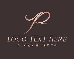 Typography - Signature Script Letter P logo design