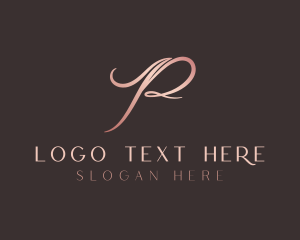Beauty Products - Signature Script Letter P logo design