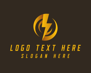 Thunderbolt - Swirl Flash Electric Voltage logo design