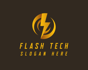 Flash - Swirl Flash Electric Voltage logo design
