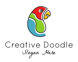 Parrot Pet Doodle  logo design