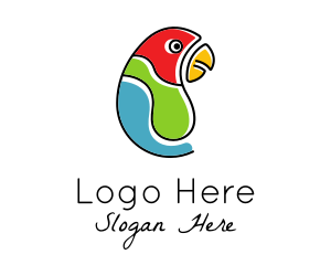 Wildlife Center - Parrot Pet Doodle logo design