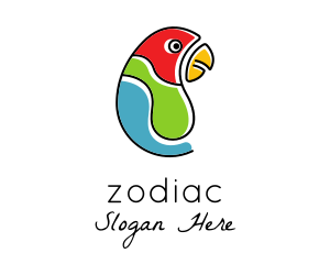 Tropical Bird - Parrot Pet Doodle logo design