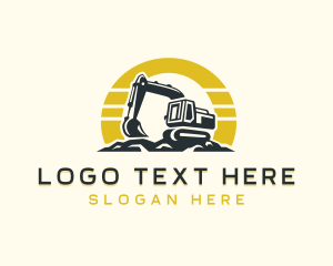 Excavator Mining Heavy Equipment logo design