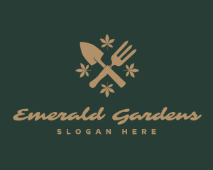 Gardening Trowel Fork logo design