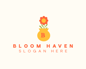 Flower Pot Lettermark logo design