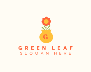 Flower Pot Lettermark logo design