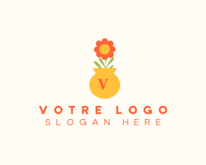 Spring - Flower Pot Lettermark logo design