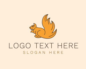 Squirrel Tail Animal logo design