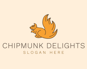 Chipmunk - Squirrel Tail Animal logo design