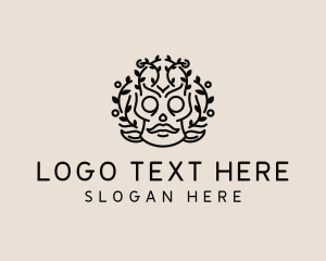 Tribal Festive Skull  logo design