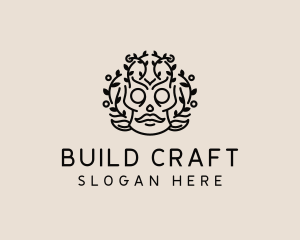 Tribal Festive Skull  logo design