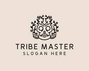 Tribal Festive Skull  logo design