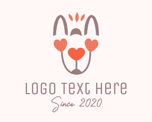Hare - Baby Pup Paw Heart logo design
