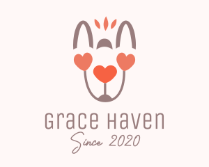 Dog Walker - Baby Pup Paw Heart logo design