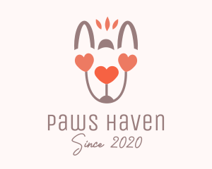 Baby Pup Paw Heart logo design