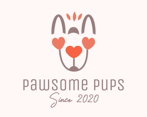 Baby Pup Paw Heart logo design