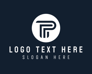 Concrete - Elegant Column Letter P logo design