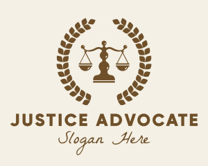 Prosecutor - Justice Scale Laurel Leaf logo design