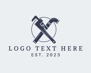 Pipe Wrench - Wrench Plumber Tools logo design