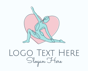 Woman Yoga Love Heart Logo