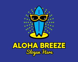 Aloha - Surfing Surfboard Sunglasses logo design