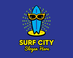 Surfing Surfboard Sunglasses logo design