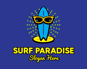 Surfing Surfboard Sunglasses logo design