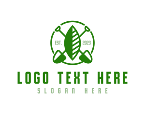 Gardening - Leaf Farmer Shovel logo design