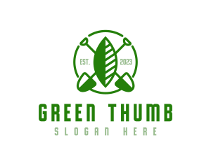 Grower - Leaf Farmer Shovel logo design
