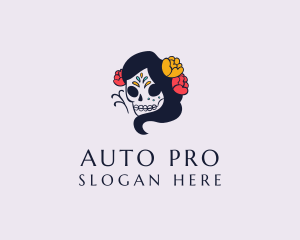 Decorative Lady Skull Logo