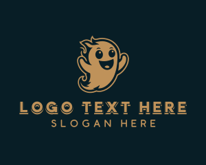 Spooky Halloween Ghost Logo